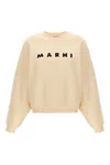 Marni Ivory Sweatshirt With Textured Lettering In White
