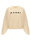 Marni Ivory Sweatshirt With Textured Lettering In White