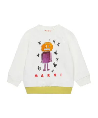 Marni Kids' Logo-print Sweatshirt In White