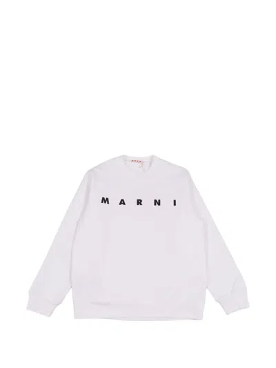 Marni Kids' Logo-print Sweatshirt In White