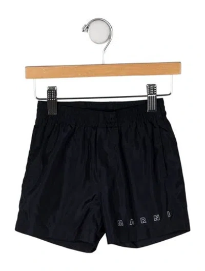 Pre-owned Marni Babies' Logo Print Swim Trunks In Blue