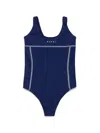 Marni Costume Intero Con Logo Istituzionale In Blue