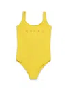 Marni Logo-print Swimsuit In Yellow