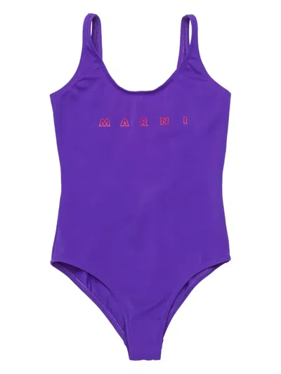 MARNI LOGO-PRINT SWIMSUIT
