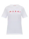Marni White Jersey T-shirt With Scribbled Logo In White