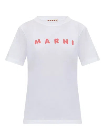 Marni Logo-print T-shirt In White