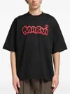 Marni Logo-print Cotton-jersey T-shirt In Black