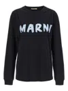 Marni Crew Neck Long Sleeves T-shirt In Black
