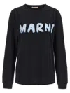 Marni Logo Print T-shirt In Blue