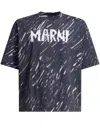 Marni Men's Logo Print T-shirt In Blue