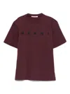 Marni Logo-print T-shirt In Burgundy