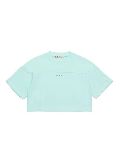 Marni Kids' Logo-print T-shirt In Blue