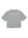Marni T-shirt Cropped Con Logo In Grey
