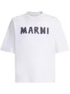 Marni White Logo T-shirt In Low01 White