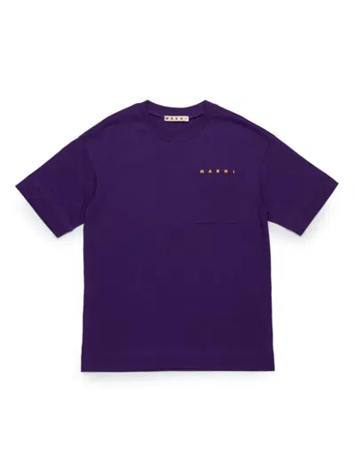 Marni Kids' Logo-print T-shirt In Purple