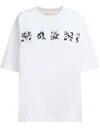 Marni Crew Neck Graphic Print Short Sleeves T-shirt In Weiss