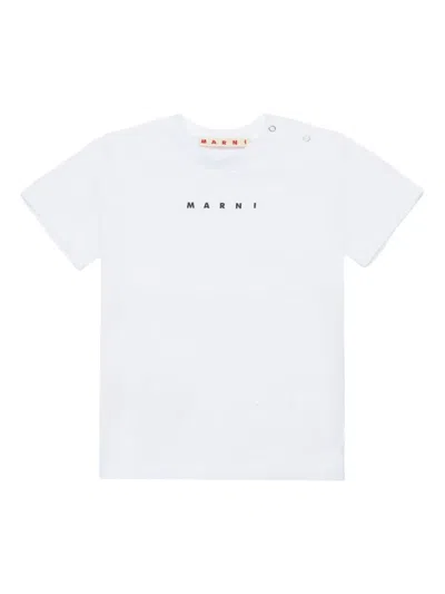 Marni Babies' Logo-print T-shirt In White