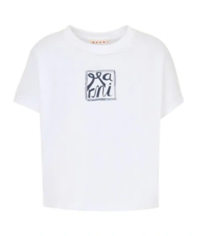 Marni Logo-print T-shirt In White