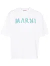 Marni Logo Printed Crewneck T-shirt In White
