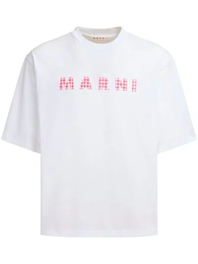 Marni White Cotton T-shirt In Lily White