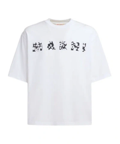 MARNI BLACK T-SHIRT WITH POP FIELDS MARNI LOGO