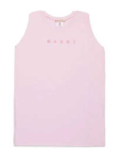 Marni Kids' Logo-print Tank Top In 粉色
