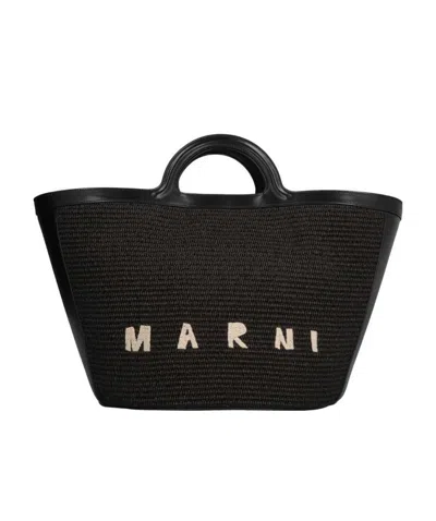 Marni Logo-print Tote Bag In Black