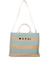 Marni Women's Raffia-effect Small Tote Bag In Blue