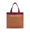 Marni Logo Print Tote Bag In Brown