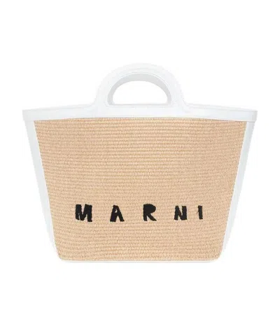Marni Logo-print Tote Bag In Nude