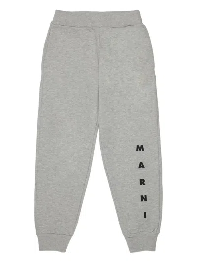 Marni Kids' Logo-print Track Pants In Gray