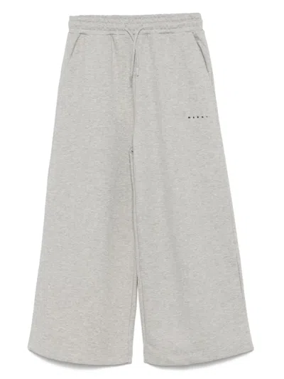 Marni Kids' Logo-print Track Pants In Grey