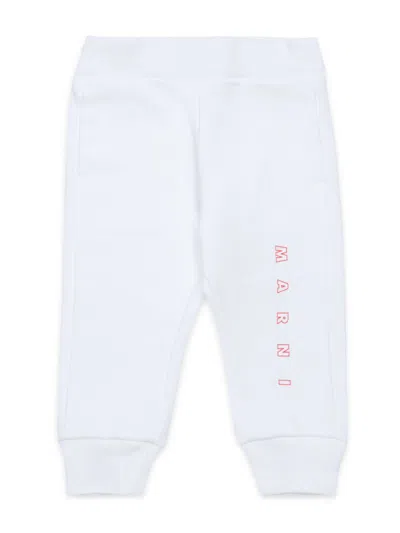 Marni Babies' Logo-print Track Pants In White