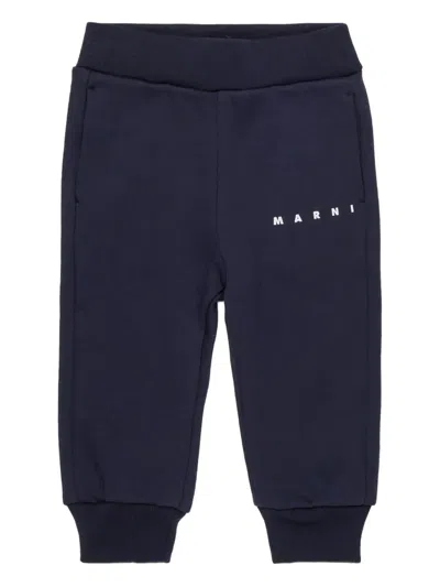Marni Babies' Logo-print Tracksuit Bottoms In Blue