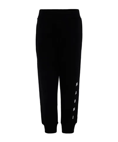 Marni Logo-print Trousers In Black
