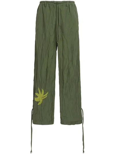 Marni Logo-print Wide-leg Trousers In 00v66