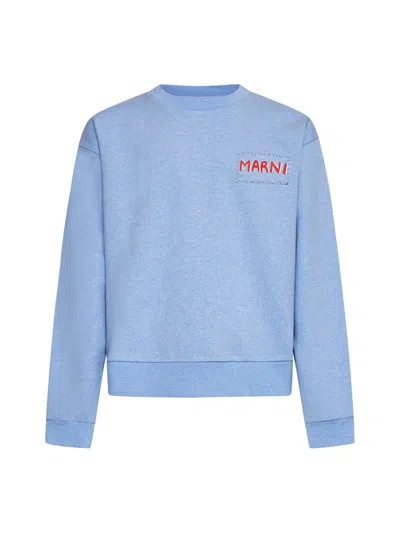 Marni Logo Printed Crewneck Sweatshirt In Non Definito