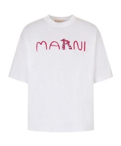 MARNI MARNI LOGO PRINTED CREWNECK T-SHIRT