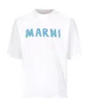 Marni Logo Printed Crewneck T-shirt In Lily White