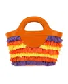 Marni Multicolor Fabric Micro Tropicalia Summer Handbag In Orange