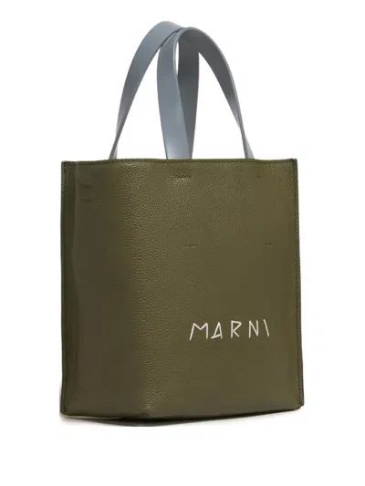 Marni Logo-printed Leather Tote Bag