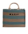 Marni Logo Printed Striped Tote Bag In Multi