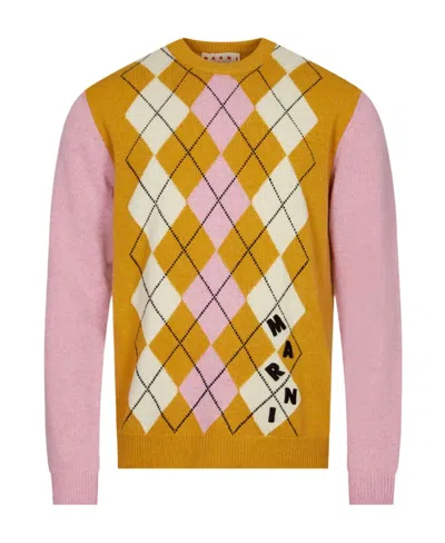 Marni Logo Round Neck Sweater In Multicolor