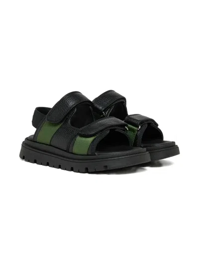 Marni Kids' Logo Sandals In Black