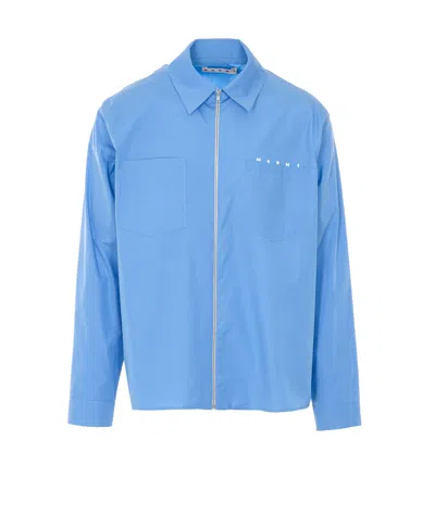 Marni Logo Shirt In Blue
