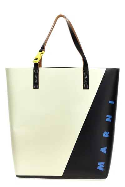 Marni Logo Shopping Bag In Multi