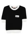 Marni Logo Short-sleeve Top In Black