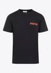 Marni Mens Black Embroidered Logo-patch Crewneck Cotton-jersey T-shirt In Black