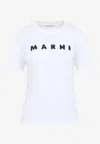 Marni Classic Short-sleeve T-shirt With Scribbled Logo In White