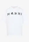 Marni Crew Neck Graphic Print Short Sleeves T-shirt In White